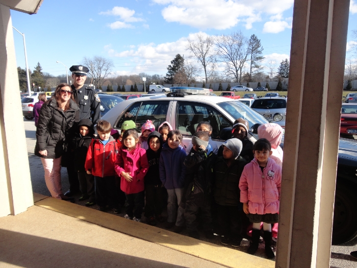 Mark Ivy of the Wilmington Police visits the Christina Early Education Center